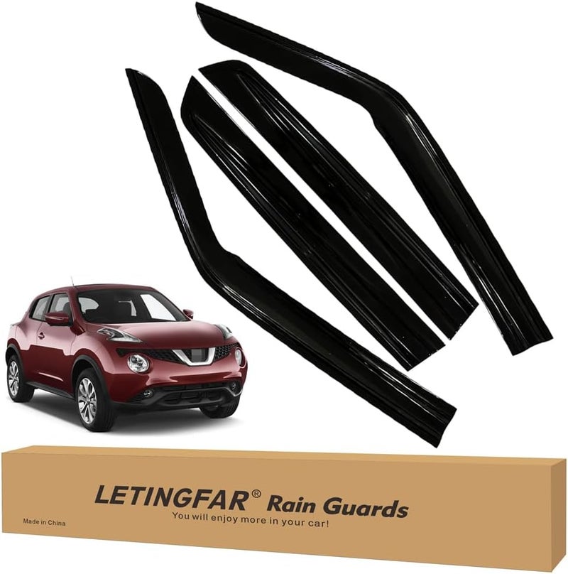 LETINGFAR حراس المطر اللاصق لسيارة نيسان جوك 2011-2017، ملحقات نيسان جوك 2011-2017، واقيات نوافذ جانبية لسيارة نيسان جوك - Image 1